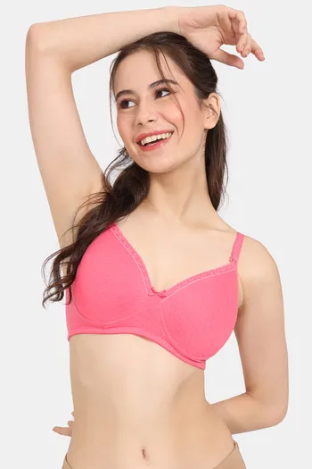Buy Rosaline Rerooted Simplicity Padded Non Wired 3/4th Coverage T-Shirt Bra - Pink Lemonade